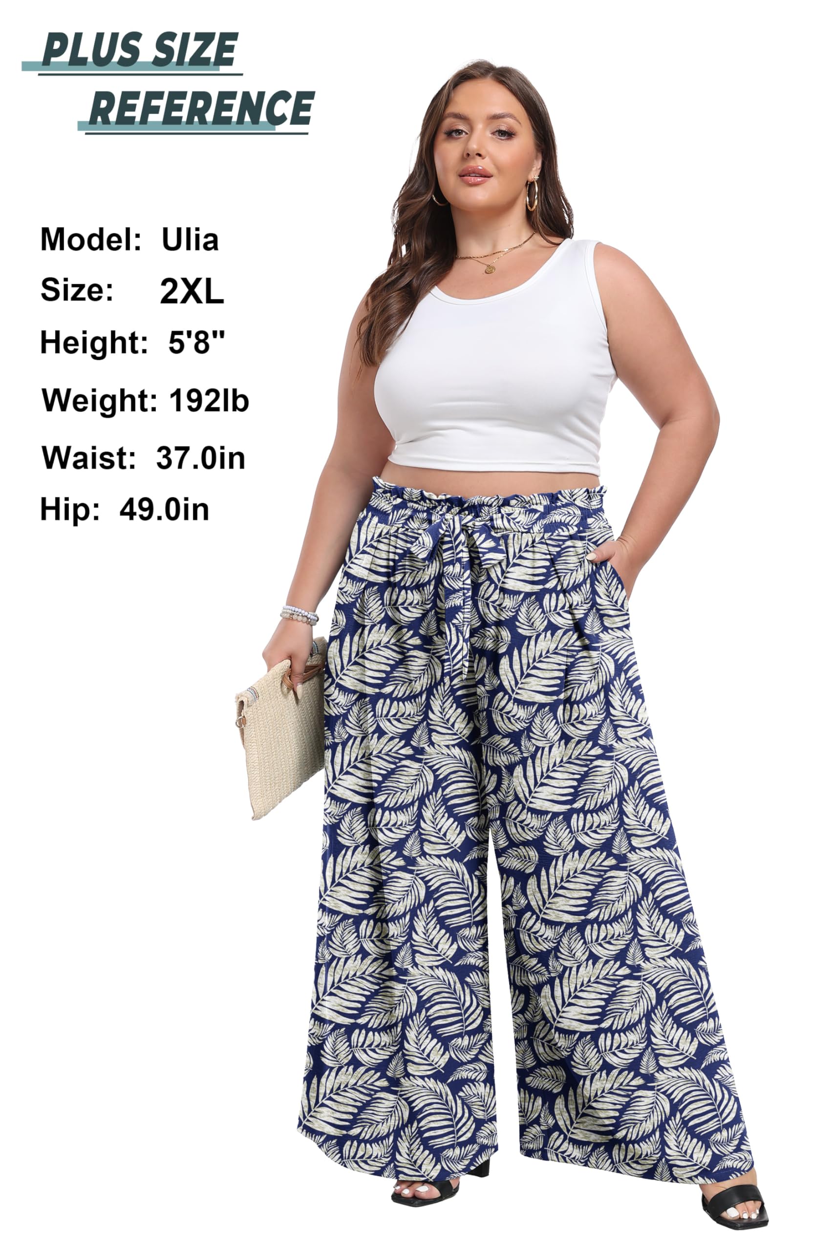Lepunuo Wide Leg Pants for Women High Waisted Palazzo Pants Work Casual Flowy Tie Knot Trousers with Pockets