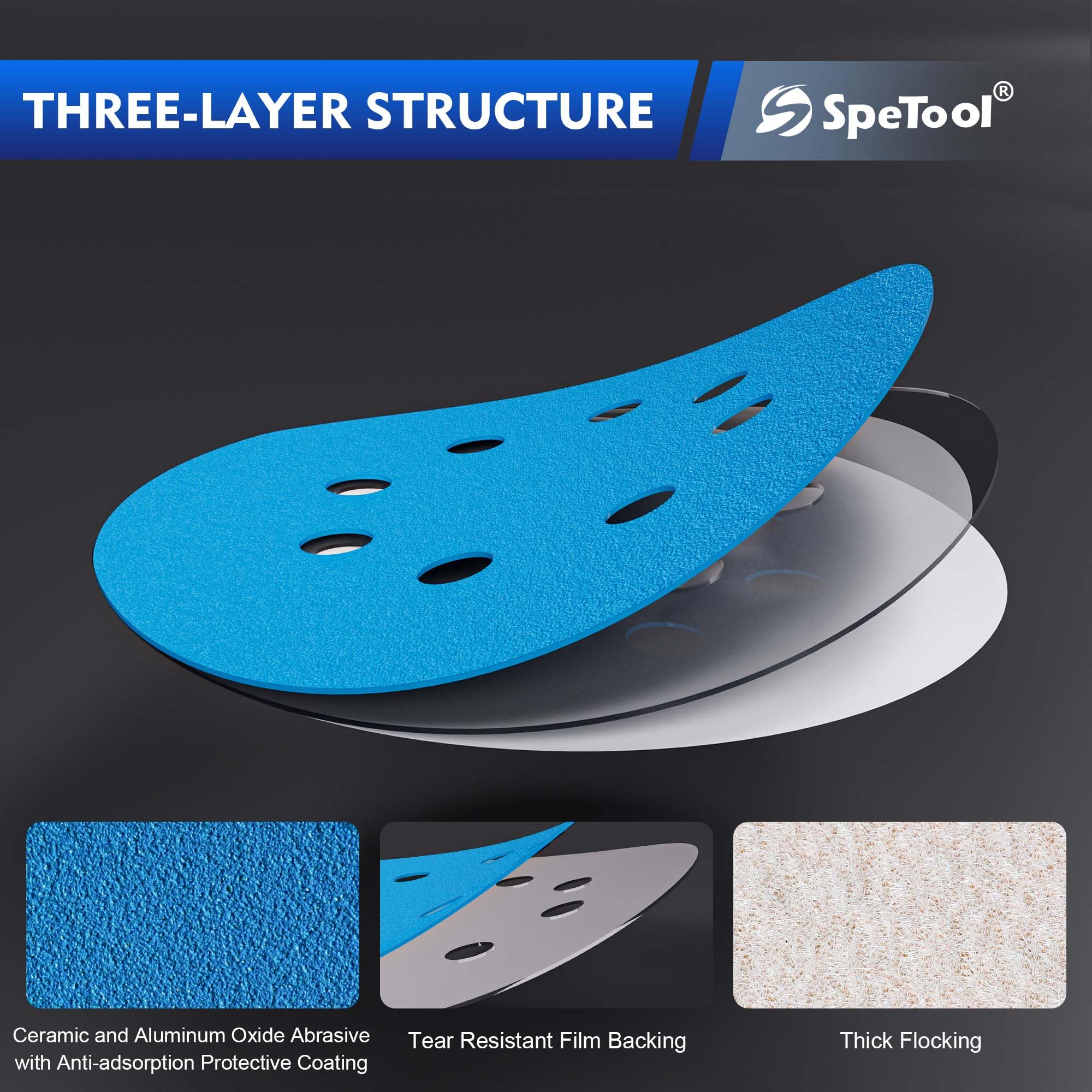 Dischi Abrasivi Circular Senza Polvere 12,7 Cm 200 Pezzi - Carta Vetrata Con 8 Fori Per Levigatrice Orbitale