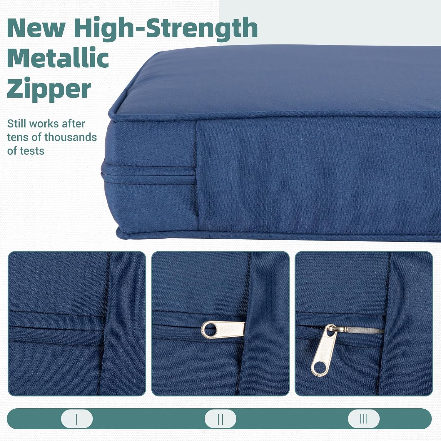 14-Piece Outdoor Replacement Cushions for Patio Furniture, Water-Repellent Sofa Cushion for 6-Seat Wicker Sectional, Deep Seat Cushions with Non-Slip Design, Blue