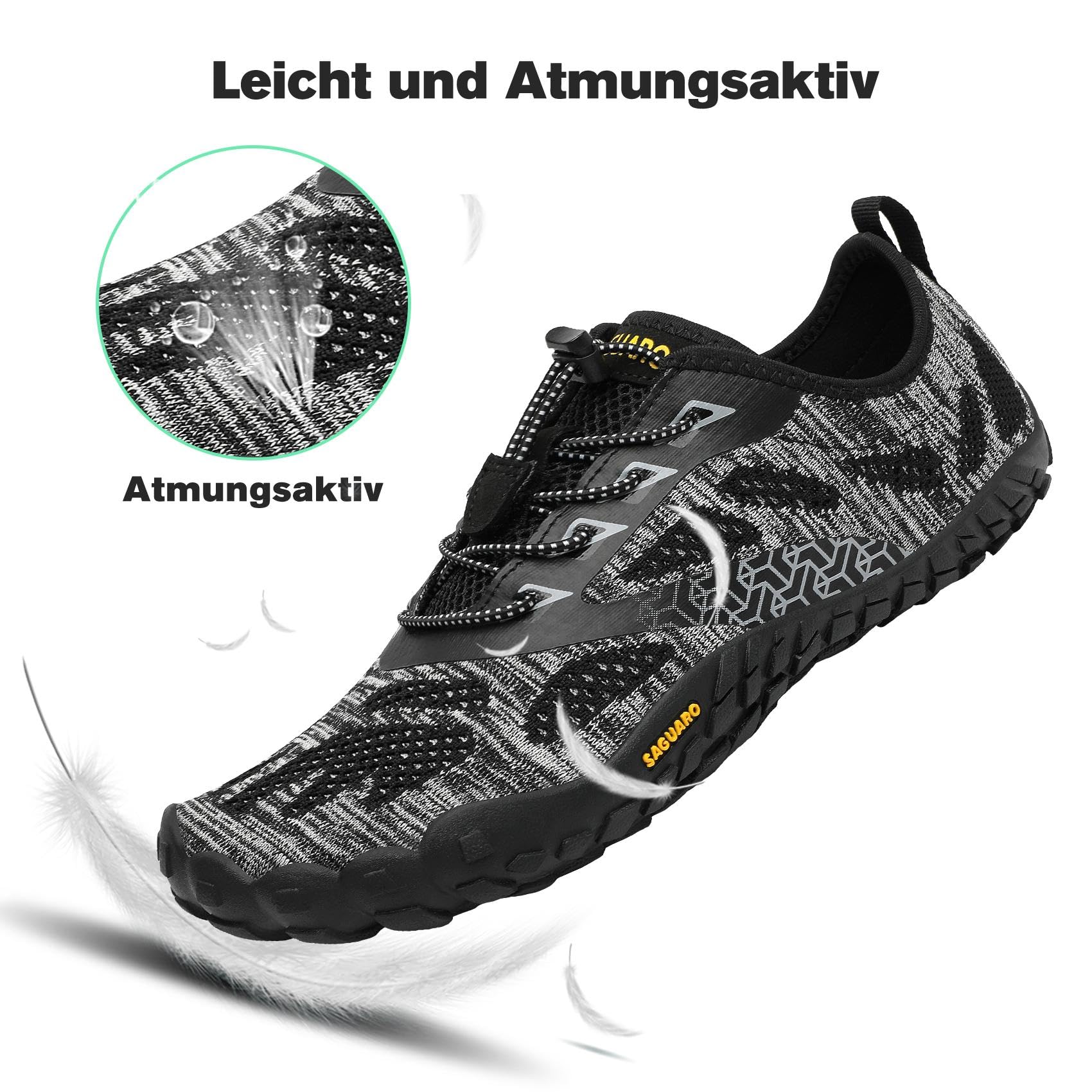 SAGUARO Estate Scarpe Barefoot Minimaliste Uomo Comode e Leggere Antiscivolo Trekking Trail Running Scarpe Asciugatura Rapida Outdoor e Indoor