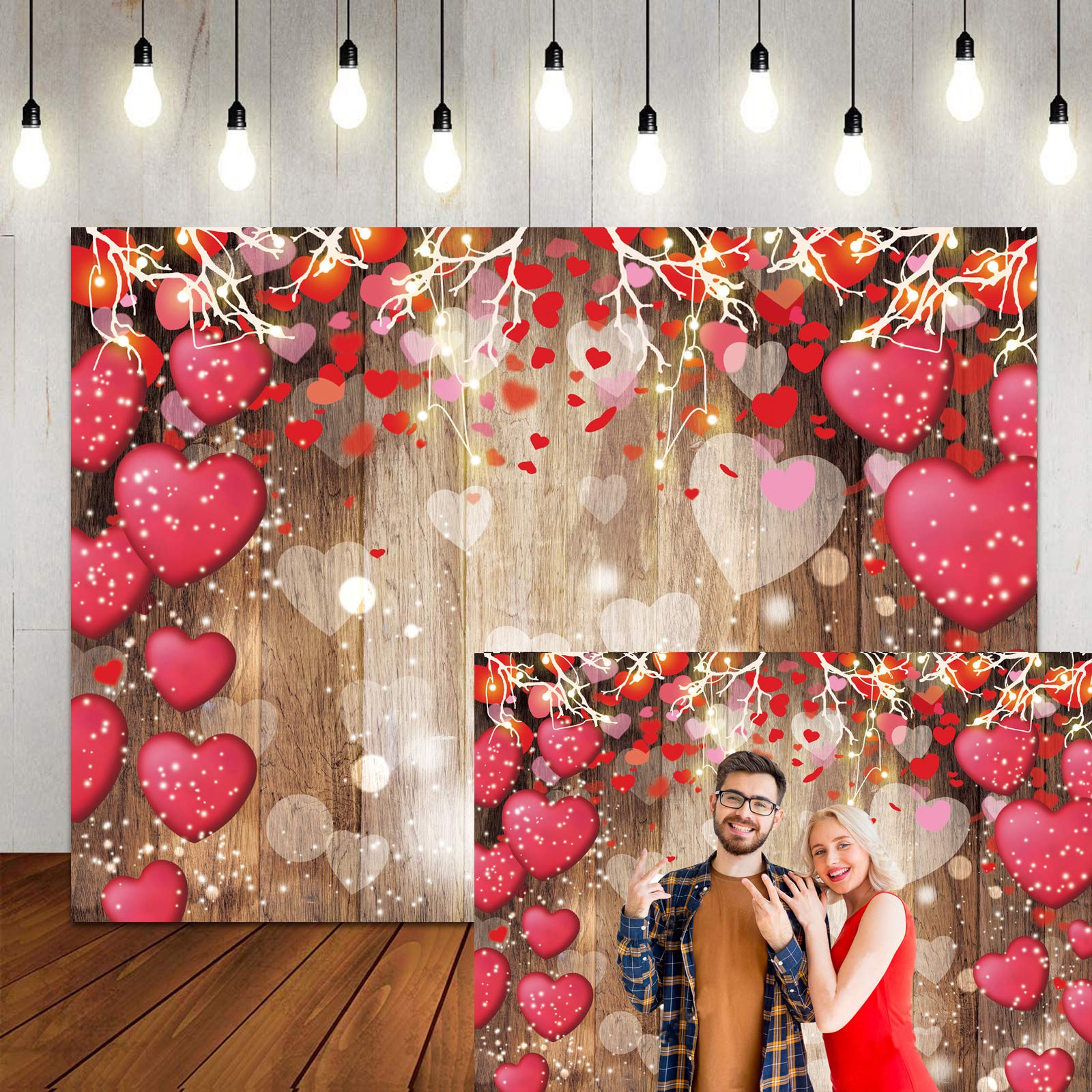 LTLYH 8x6ft Valentine's Day Backdrop Valentine's Day Decorations Banner Valentines Mother's Day Backdrop Bridal Shower Wedding Party Supplies 125