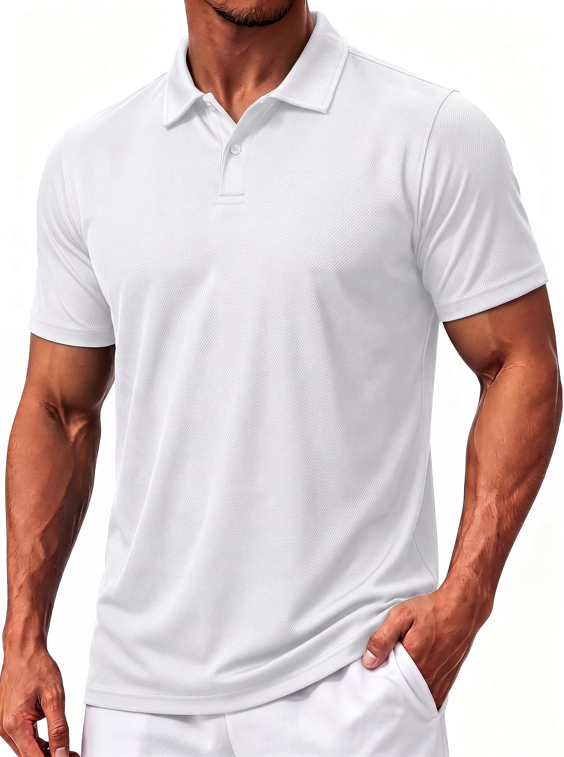 TACVASEN Men's Short Sleeve Polo Dry Fit Golf Collared Athletic Work Shirts | Lightweight, breathable fabric | Performance, moisture wicking | For business, sports, outdoor