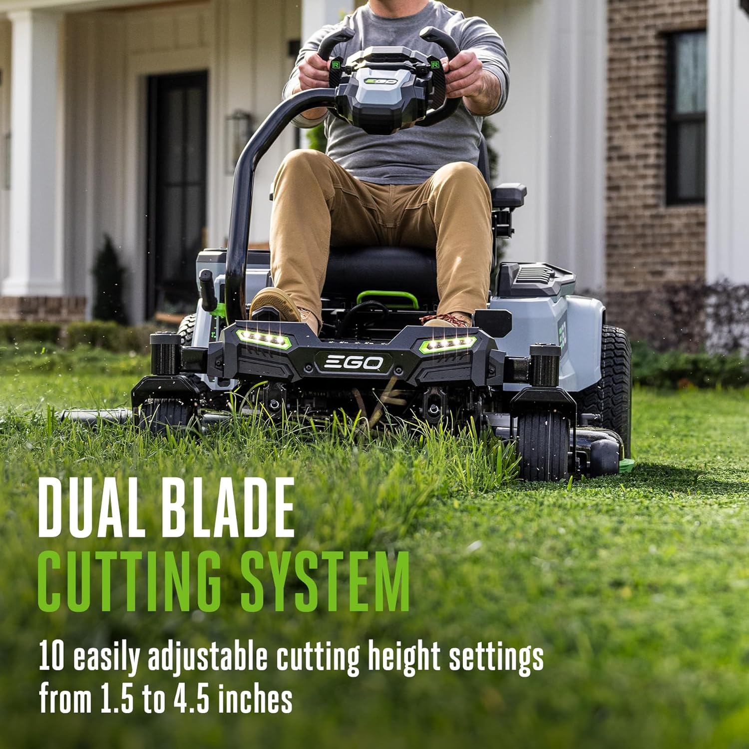 EGO POWER+ Z6 Zero Turn Riding Lawn Mower, 42" Deck, Includes (2) 56V 10.0Ah and (4) 56V 6.0Ah Batteries and 800W Charger - ZT4215S