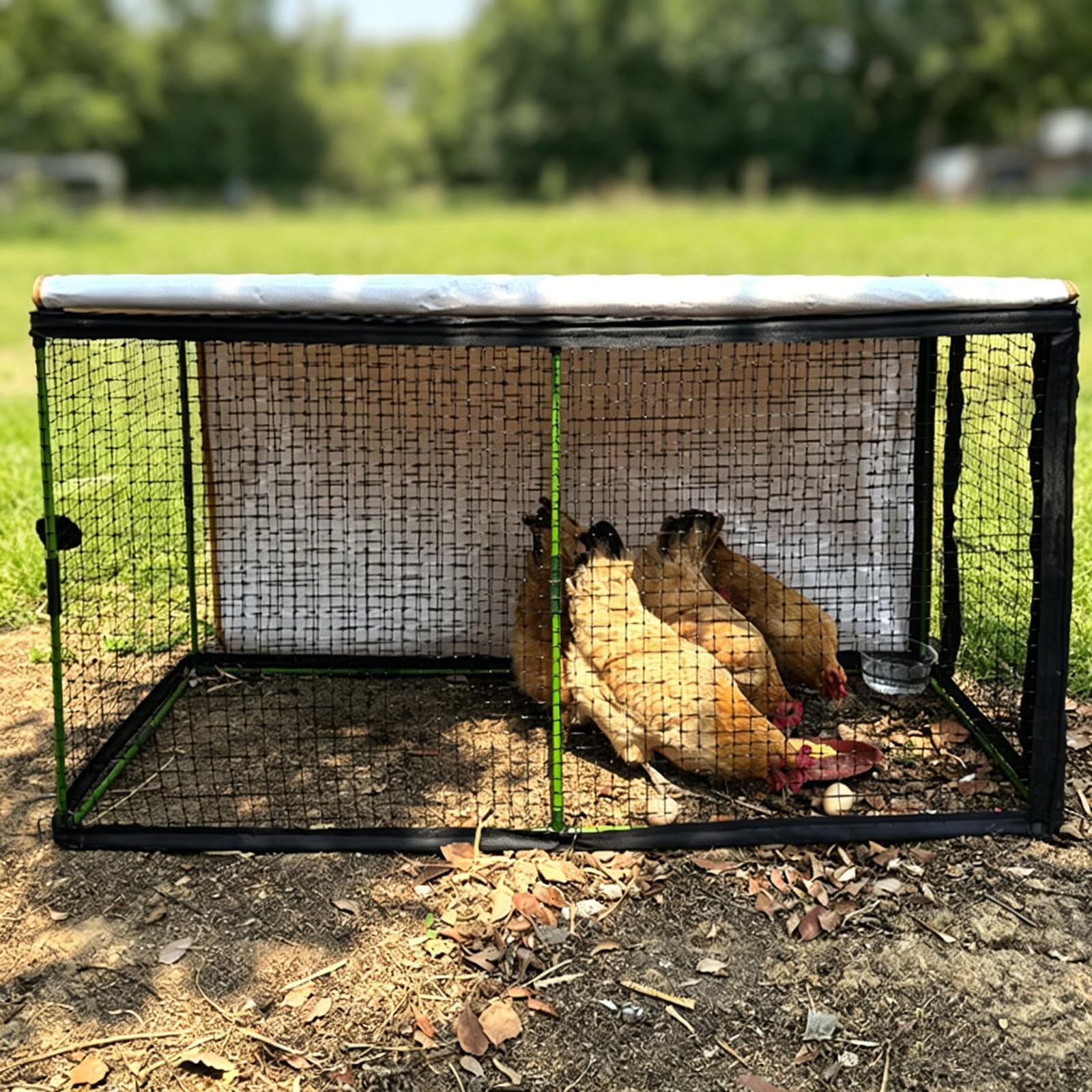 kowaku Gran Gallinero, Casa para Gallinas, Jaula Ajustable para Pollos con Estacas para El Suelo.