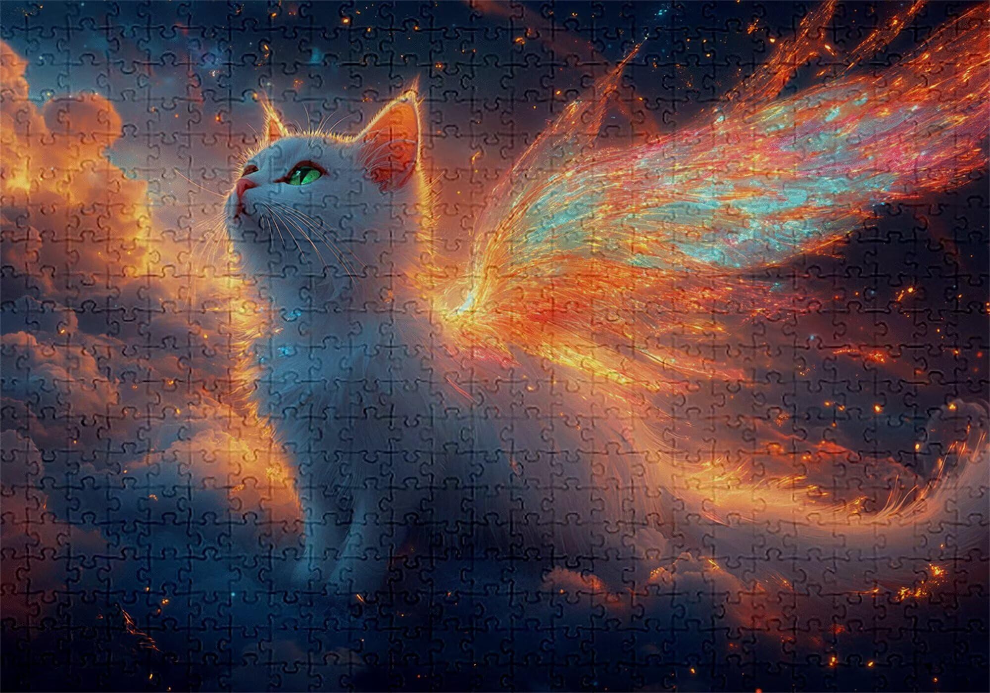 Puzzle 4000 elementów kot puzzle dla dorosłych zwierzę 141 x 87 cm unikalne rzemiosło klasyczne 3D drewniana układanka do rodzinnych gier biznesowych, układanka do samodzielnego wykonania nawet do
