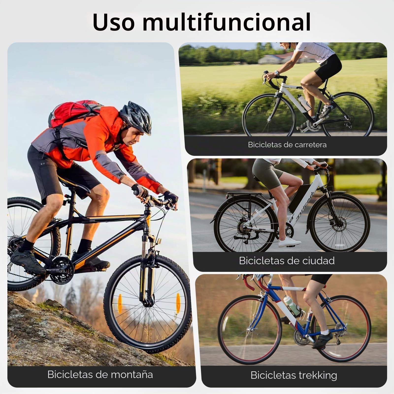 Tija de Sillín de Muelle con un Diámetro de 27,2mm, Tija Telescopica MTB con 4 Mangas Reductoras [Ø28.6/30.4/30,9/31,6mm], Tija de Sillín de Bicicleta para MTB, E-Bike, Trekking Citybike