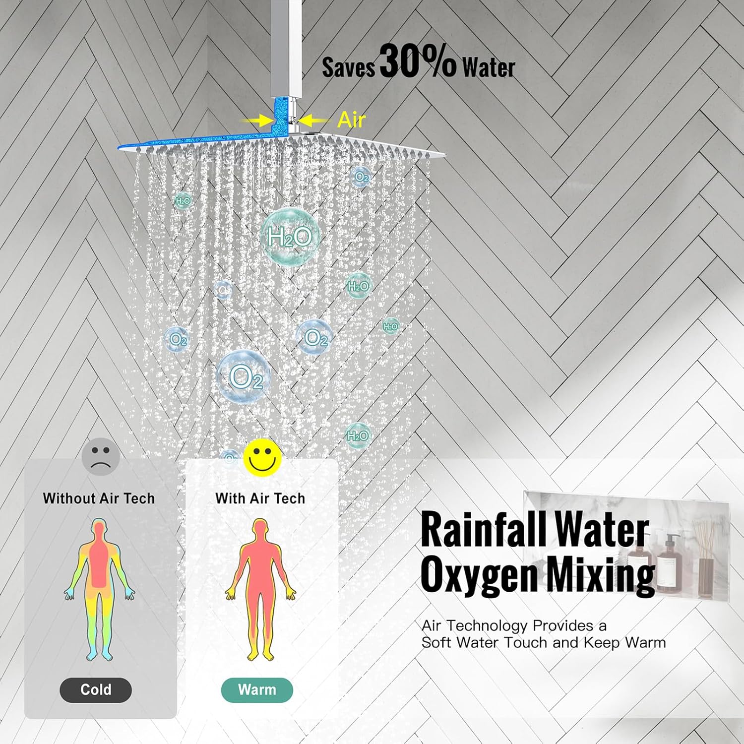 SR SUN RISE SRSH-C1003 Ceiling Mount Bathroom Luxury Rain Mixer Shower Combo Set Rainfall Shower Head System 10 Inch Polished Chrome (Contain Shower Faucet Rough-In Valve Body and Trim） - Image 4