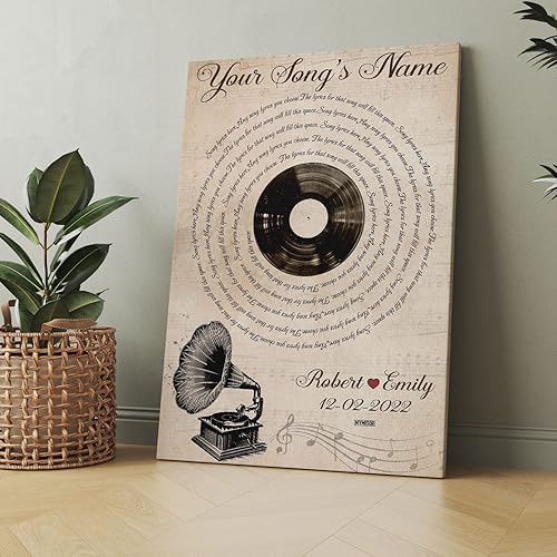 Miniatura 9 de MYMISOR Letras de canción de boda arte de pared personalizado para parejas marido y esposa regalos estéticos para sala de estar decoración familiar