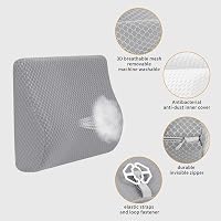 Livtribe Memóriahabos Deréktámasz Párna - Ergonomikus Háttámasz Autóüléshez, Irodai Székhez, Kerekesszékhez, Légáteresztő Huzattal, Szürke 3