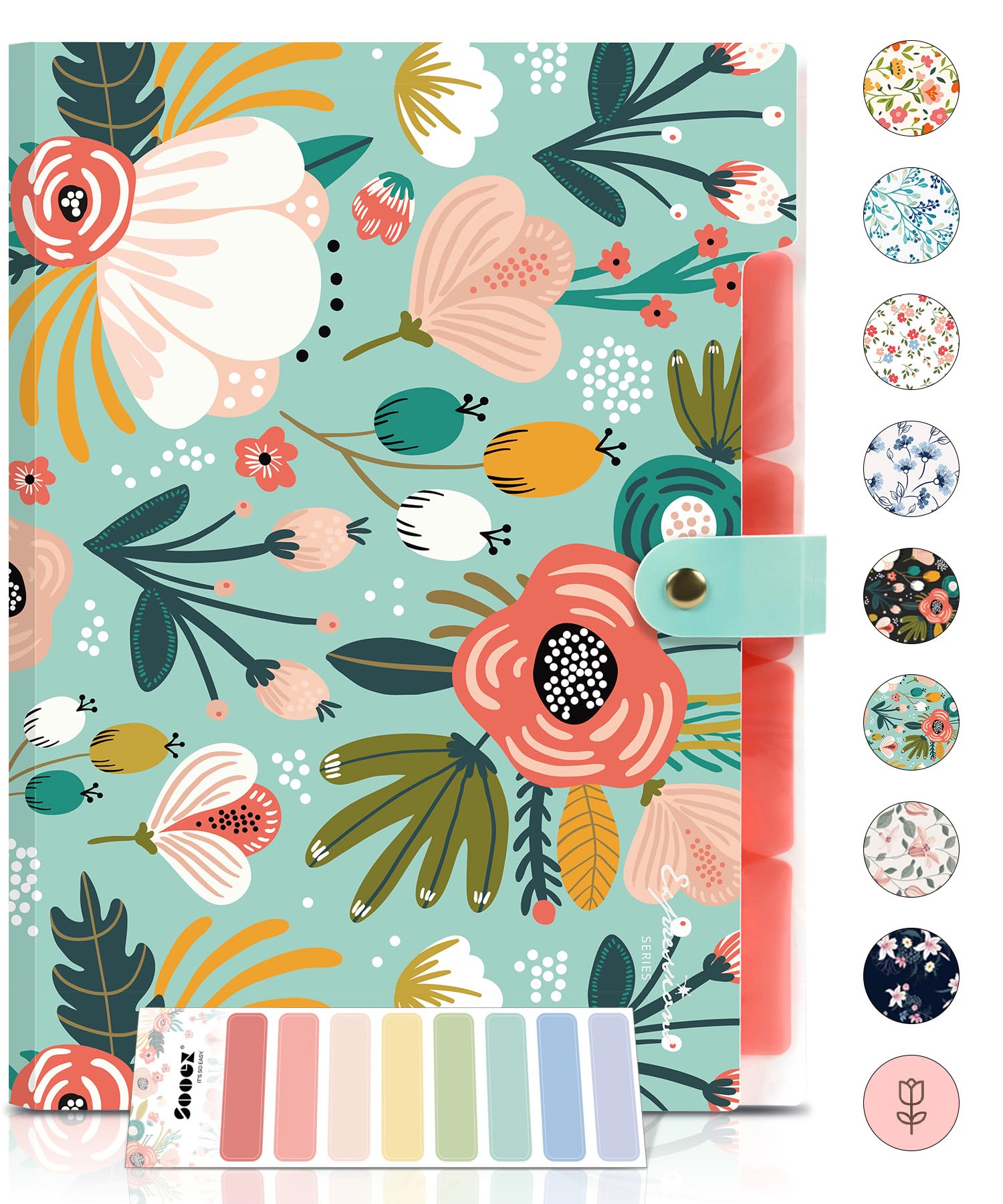 Sooez File Folders Organizer, Folders with 5 Pockets, Folders for Documents w/Sticker, Accordion File Organizer, Paper Receipt Bill Filing Organizer, School College Office Travel Essentials Supplies