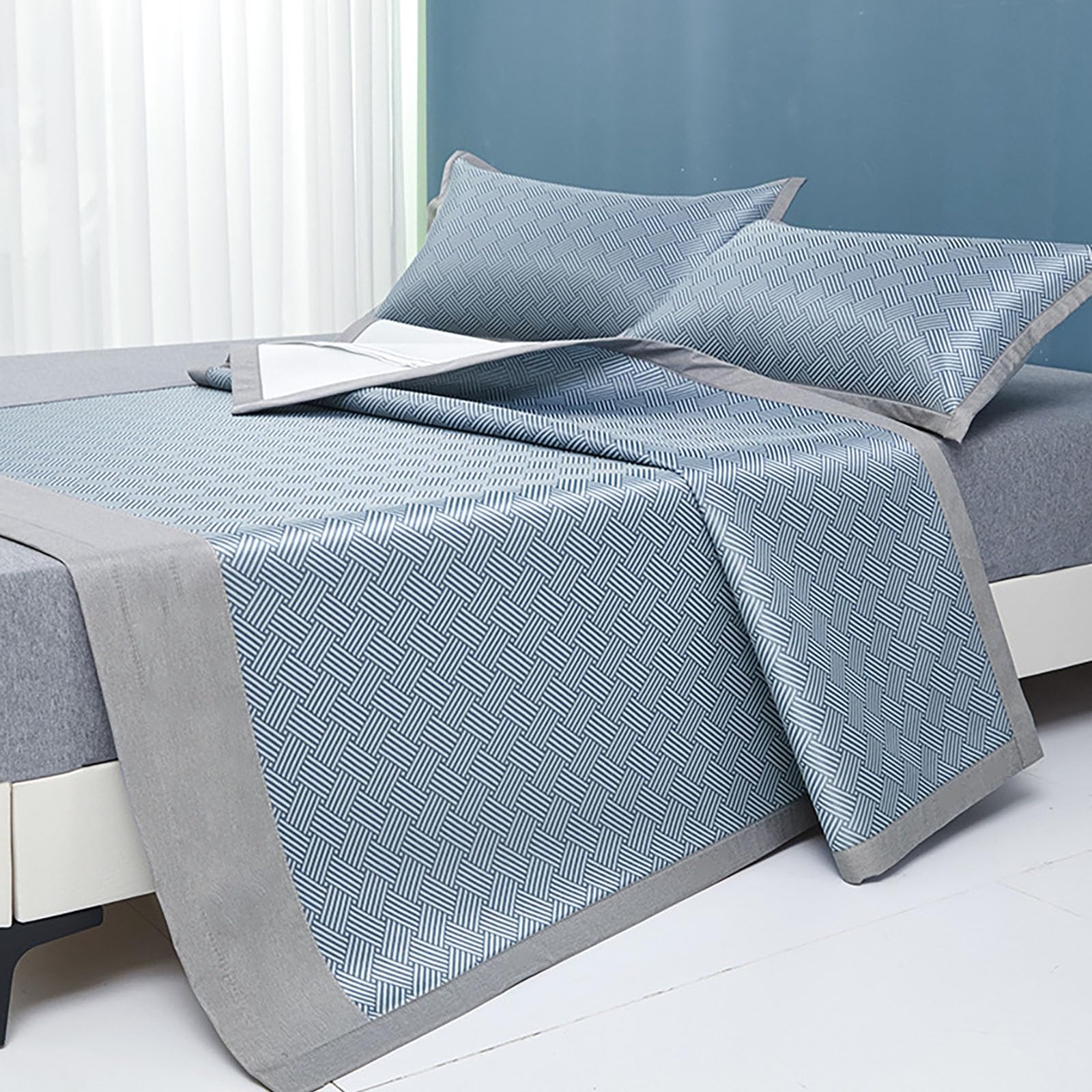 Foldable Summer Bed Mat, Summer Rattan Bamboo Cooling Mat Foldable Multiple Sizes(180 * 200cm)