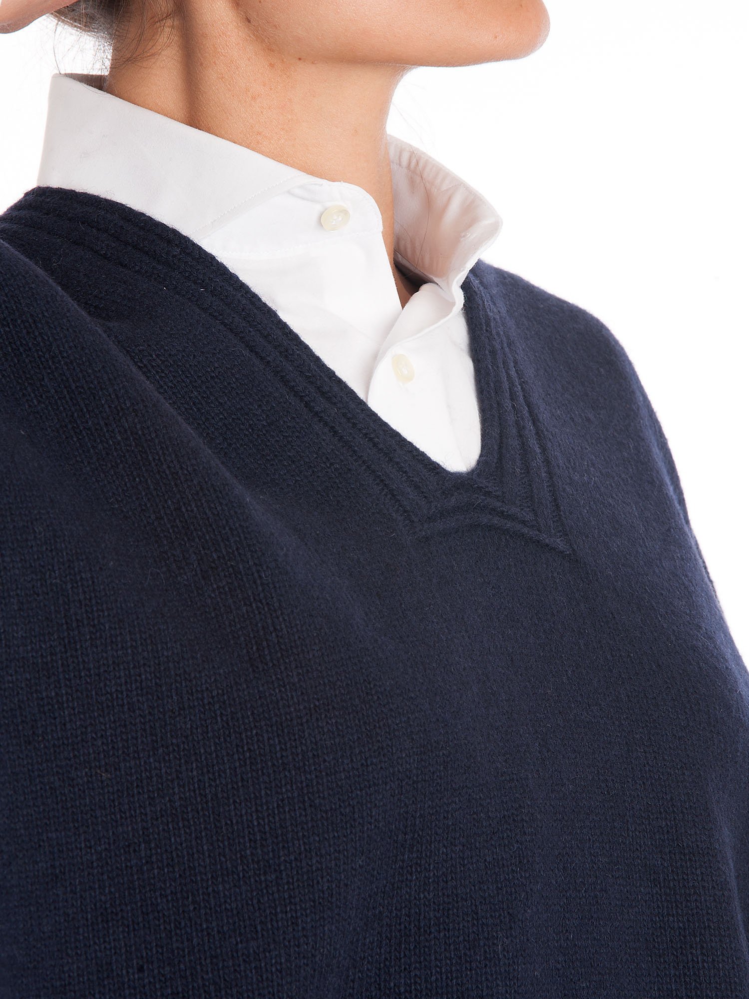 DALLE PIANE CASHMERE - Poncho due bottoni in misto cashmere - Donna