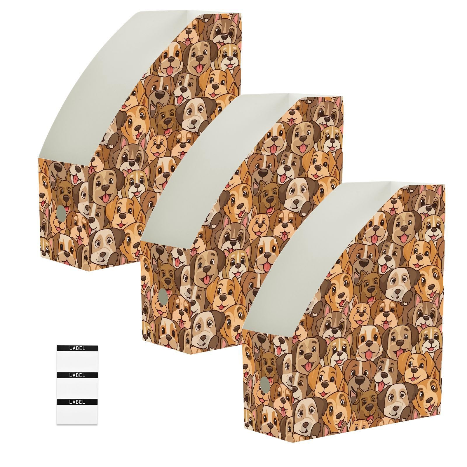 Impermeabile PP Cartoon Dog Brown Magazine File Holder