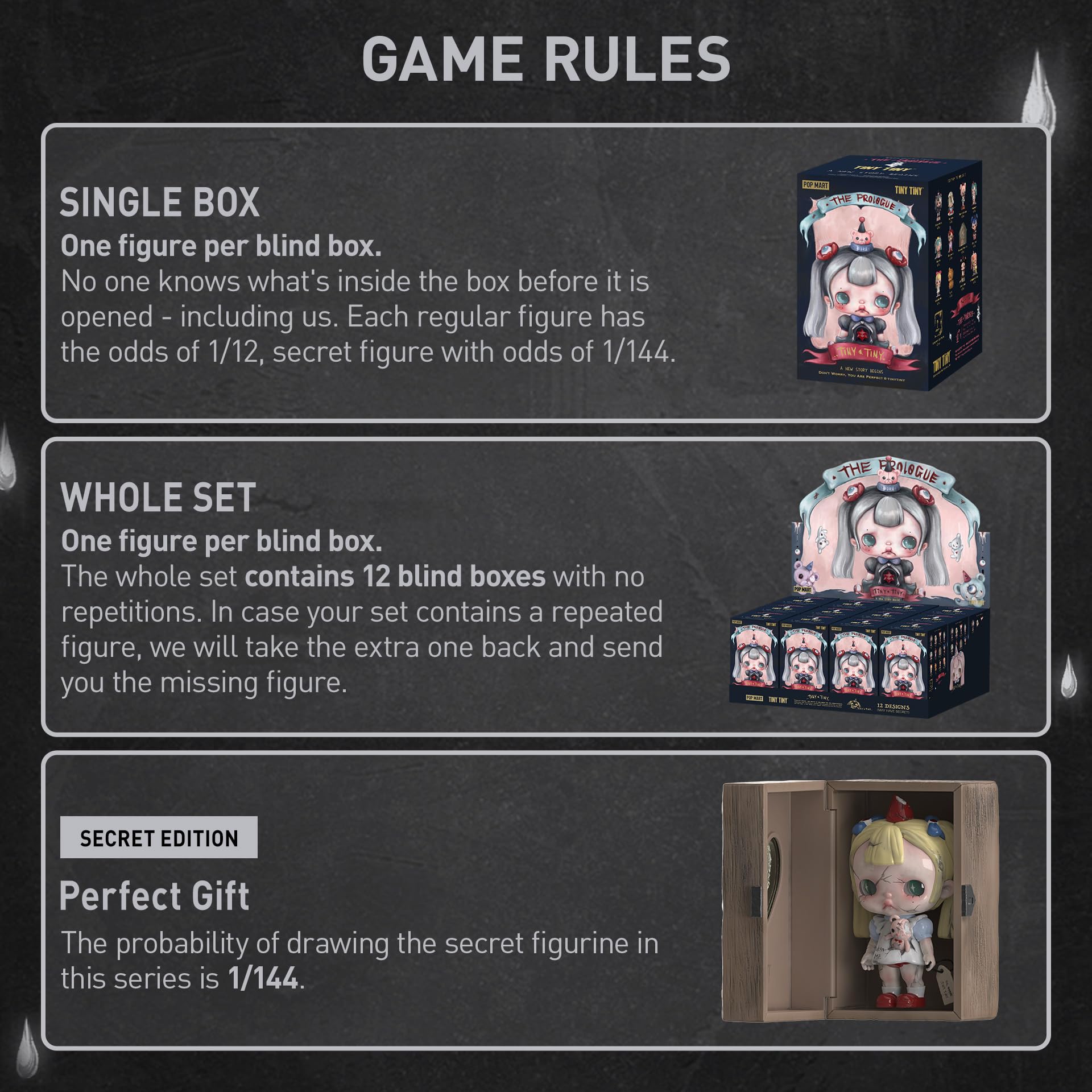 POP MART TINYTINY-Prologue Series Figures Blind Box Figures, Random Design Action Figures Collectible Toys Home Decorations, Holiday Birthday Gifts for Girls and Boys, Single Box: Tinytiny-prologue Series Figures Whole Set