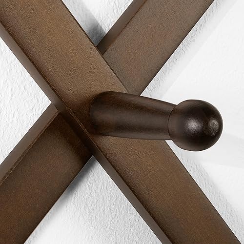Miniatura 5 de Dseap Percha de pared de acordeón Perchero expandible de pared de madera de 16 pulgadas de alto, soporte para sombreros, gancho de acordeón para