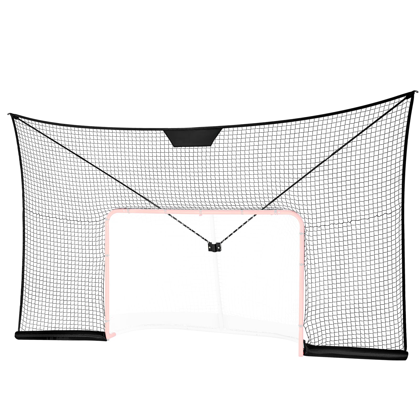 VEVOR Filet de But de Hockey 366x220 cm, Pare-Ballons de Rue, Ensemble d'Entraînement Portable, Assemblage Facile, Intérieur et Extérieur, Noir (Cadre Non Inclus)