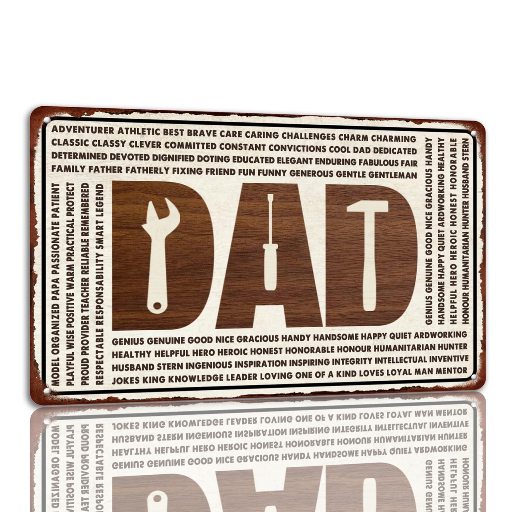 SMAZDFXX Adventurer Dad Metal Sign Father's Day Tin Sign Vintage Wrench-Inspired Workshop Wall Decor Birthday For Dad 5.5"x8"