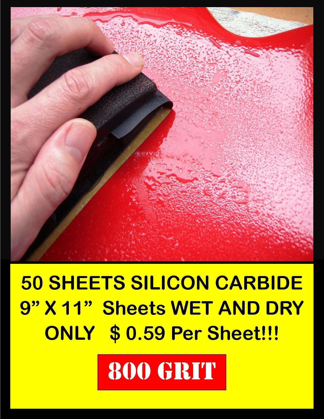 Fuji Star 50 Sheet Wet & Dry Silicone Carbide 800 Grit Sand Paper Pack