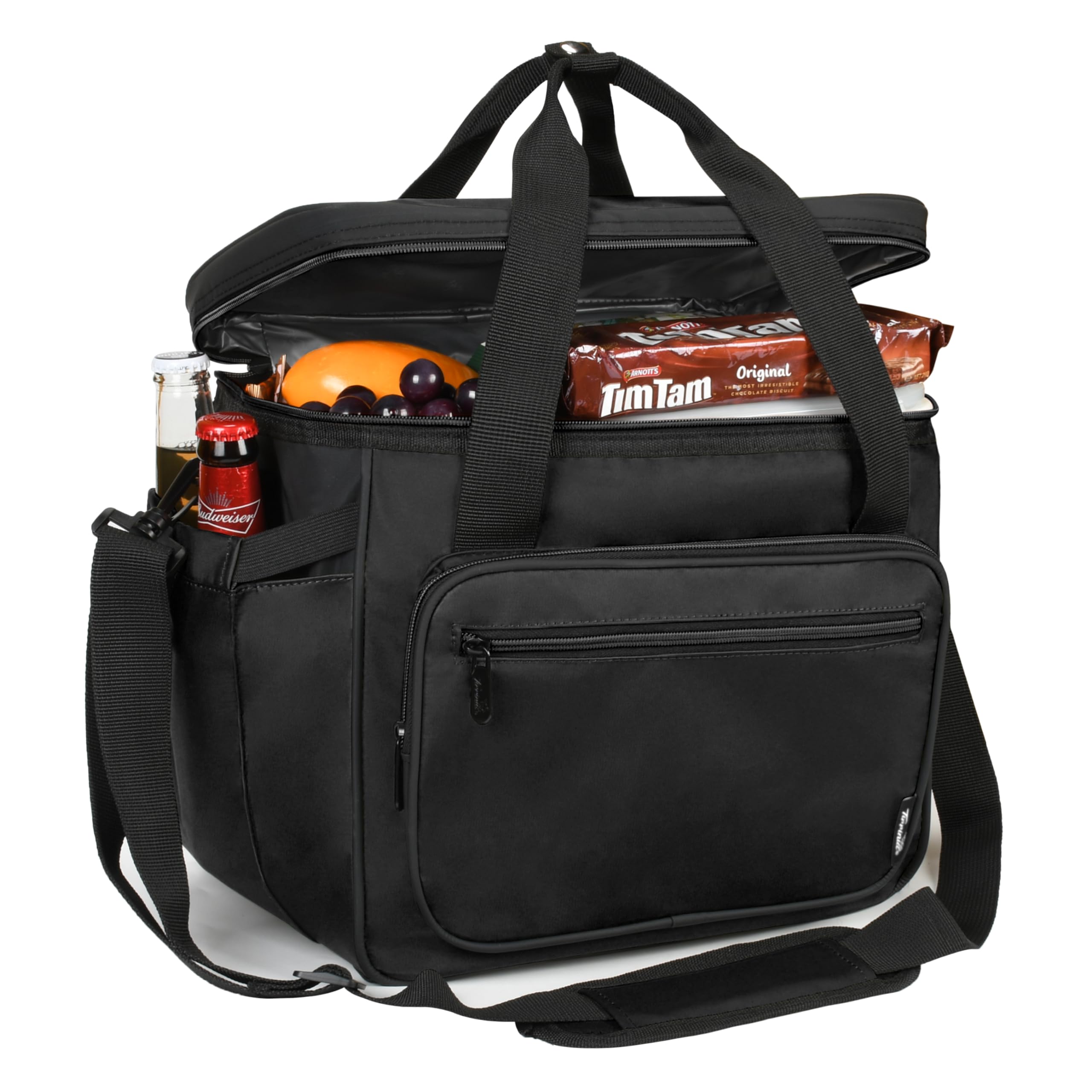 Tirrinia Insulated Cooler Bag-24 Cans Portable Collapsible Soft Sided Ice Chest, Leak-Proof with Zipper Cooler Box for Beach, Drink, Travel, Camping,