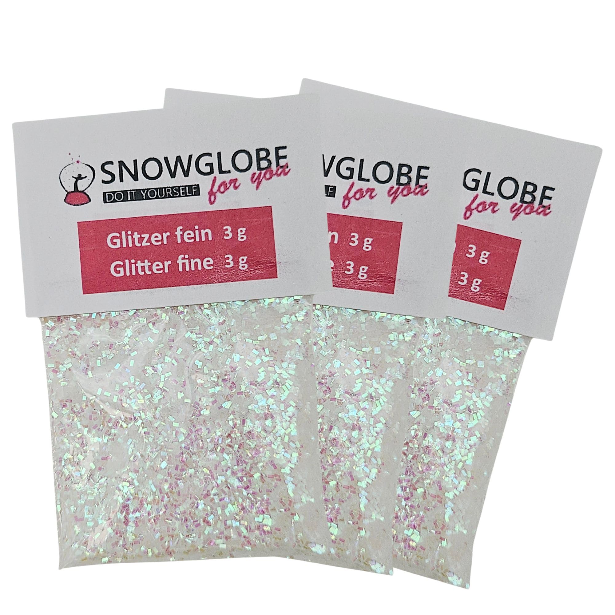 SNOWGLOBE for you - DO IT YOURSELF 3 x Glitter Snow Globe / Glitter Ball Crafts 40011 Snow Globe Craft Set Make Own Snow Globe Individual Glitter Ball