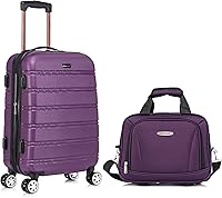 Vista 175 de Rockland - Maleta de viaje Melbourne, rígida y expandible, con ruedas giratorias, Azul