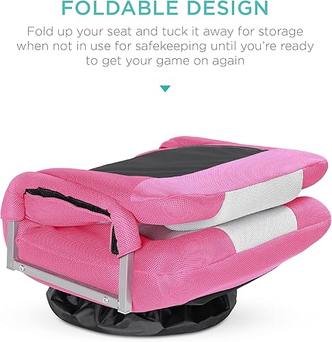 Miniatura 5 de Best Choice Products Silla giratoria para videojuegos de 360 grados, multiusos, para TV, lectura, jugar videojuegos, con soporte lumbar, asas de