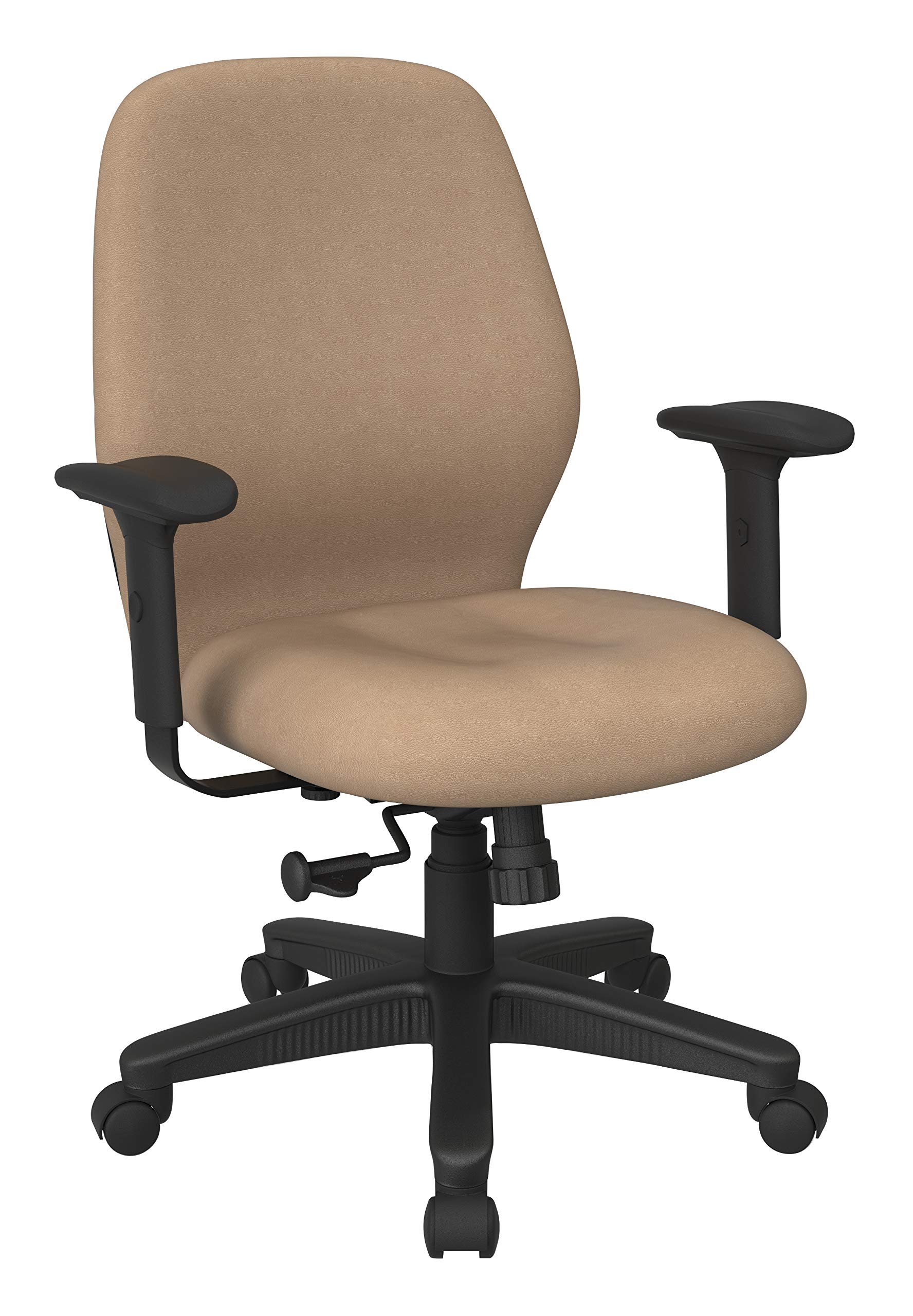 Chaise de bureau ergonomique Office Star avec dossier moyen et inclinaison synchro en tissu Dillon