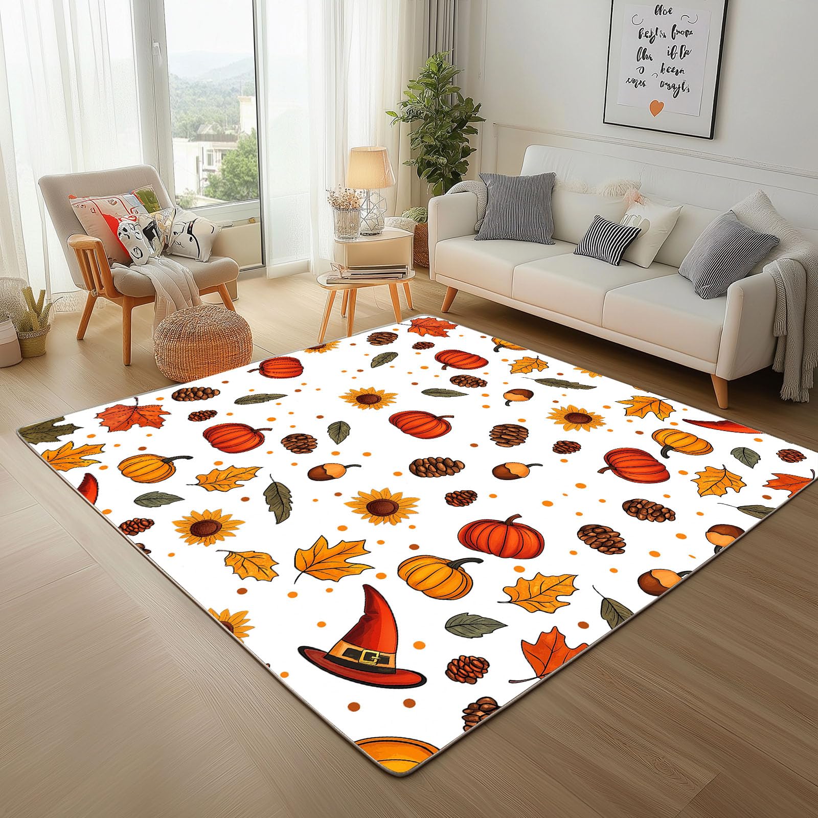 Tapis de salon lavable 160x230cm anti-glisse et hypoallergénique pour chambre moderne