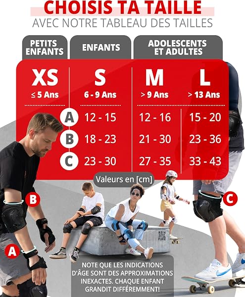 SKATEWIZ Sets de Protection Roller Enfant & Adulte - Protect-1 Protection Skateboard - Protege Genoux Skate Adulte Enfants et Adultes - Overboard, BMX - 5