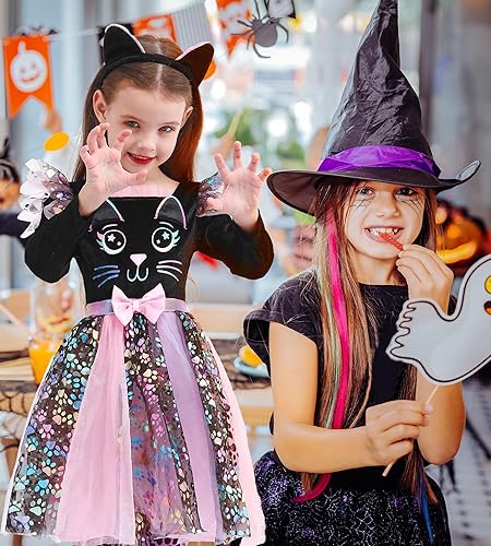 Miniatura 4 de Wizland Disfraz de gato lindo para niñas, traje de cosplay de gato, regalo de cumpleaños de Navidad para niñas