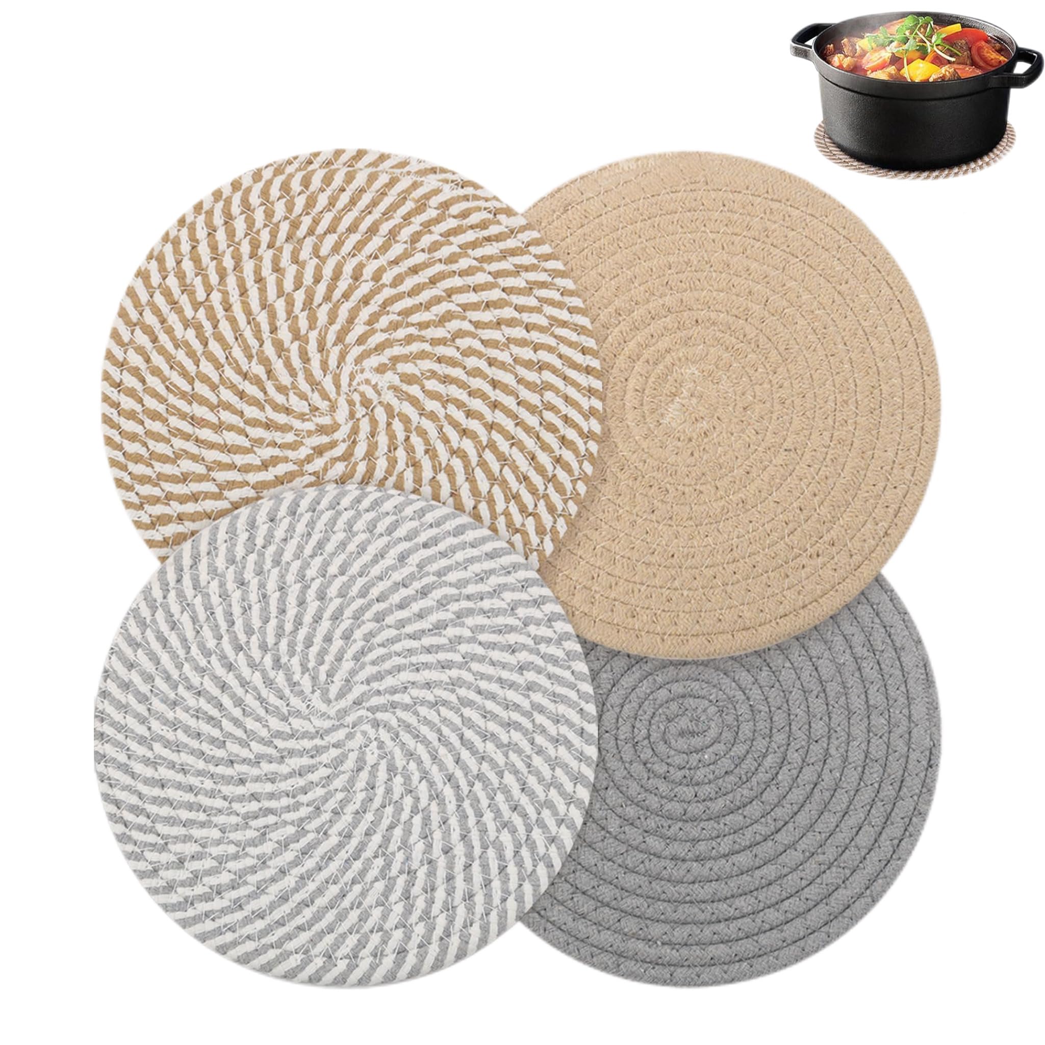 LWLWA Topflappen, 4 stuk katoenen geweven mat, 20 cm