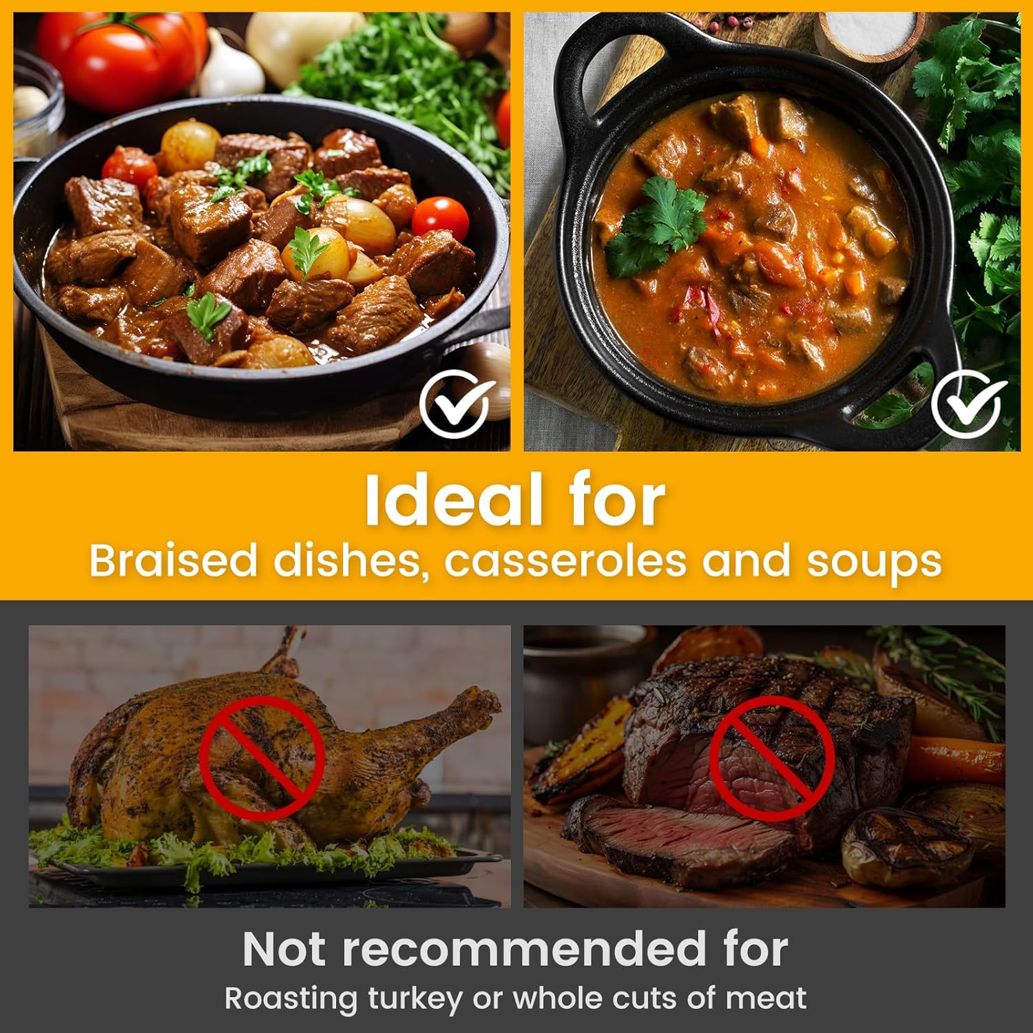 Electric Roaster Liners & Slow Cooker Liners, 10 Count 34 x 18 Inch Universal Fit for 16-22 Quart Roasters, Mess-Free Cooking, Disposable Oven Liners for Easy Cleanup, Cooking Bag - Image 2