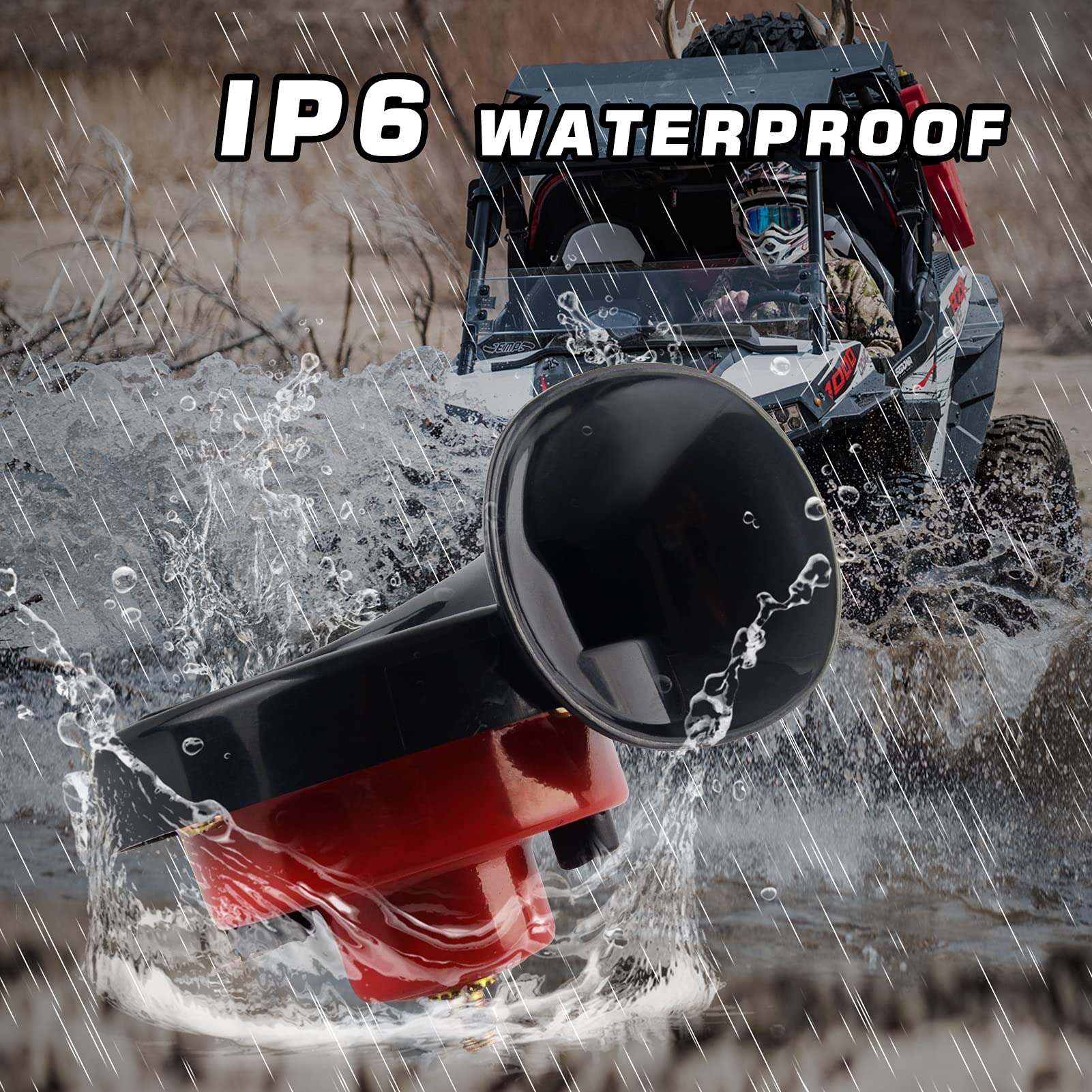 UTV Horn Kit, RZR Horn Kit with Rocker Switch 12V for Polaris RZR