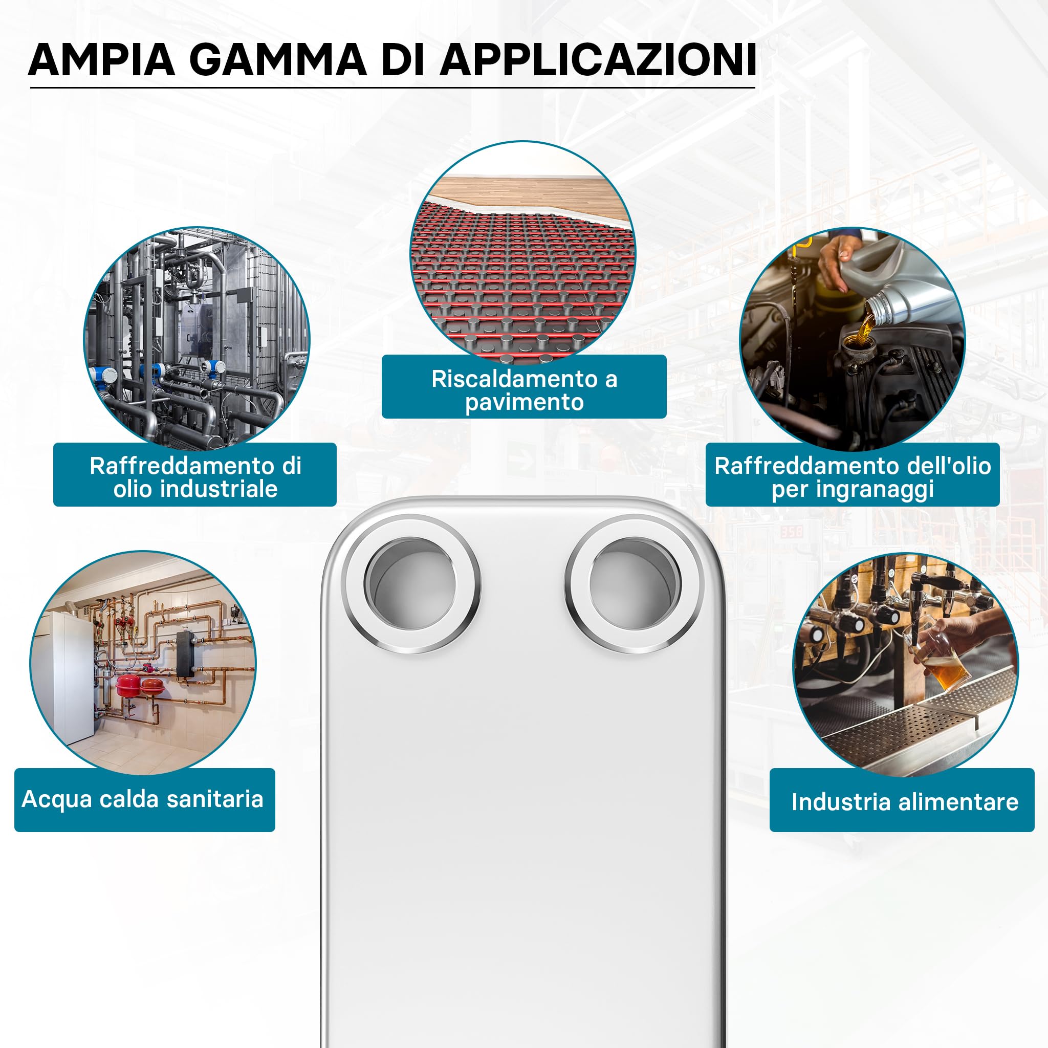 Wiltec Scambiatore a piastre saldobrasate Wiltec in acciaio inox, 30 piastre Max 330 kW