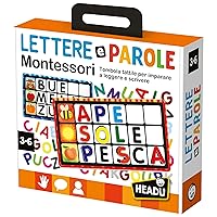 HEADU - Lettere E Parole Montessori - Tombola Tattile Per Imparare A Leggere E Scrivere