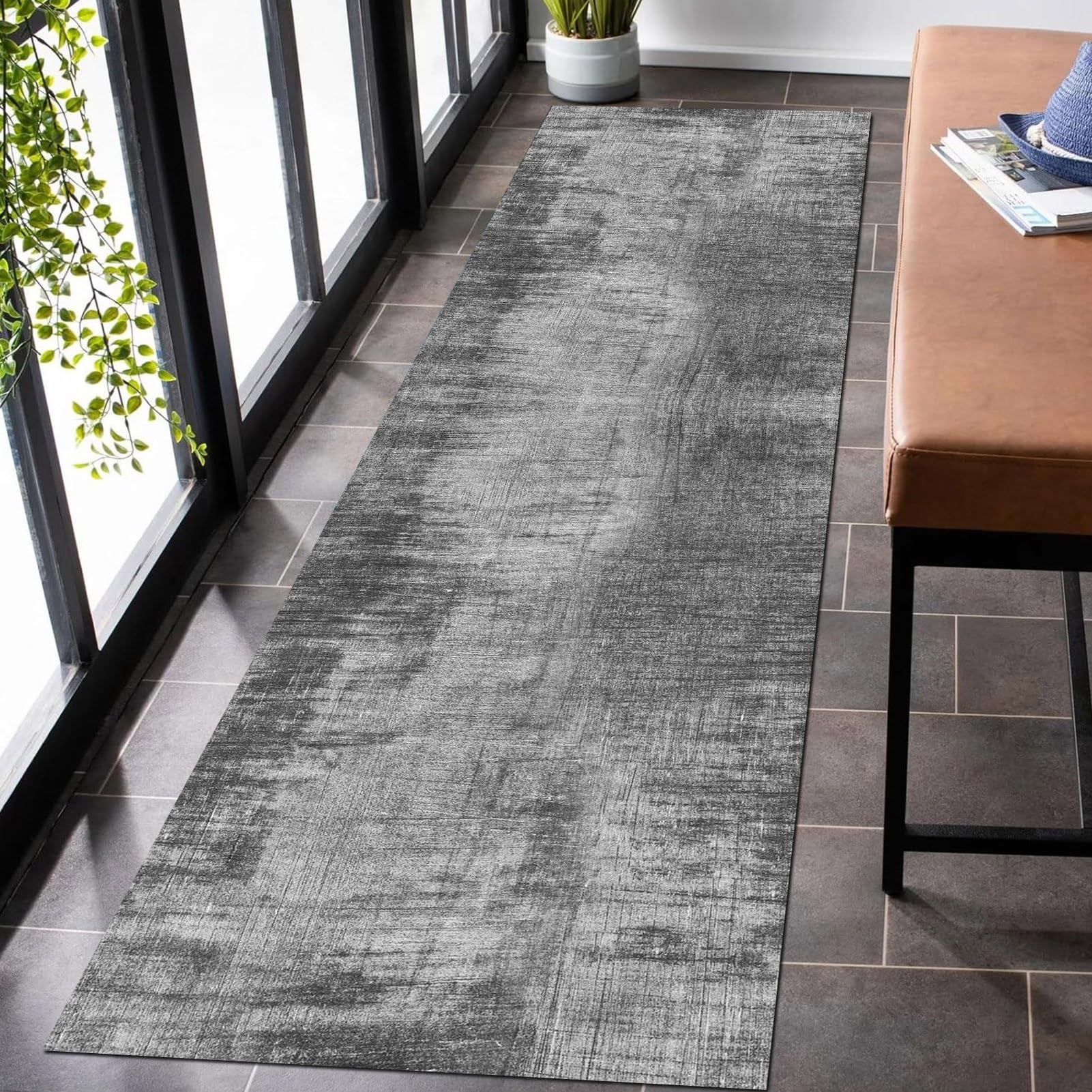 Flurläufer-Teppich, Grau – 1,5m 2m 2,5m 3m 4,5m 6m