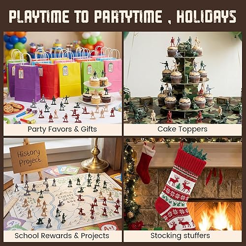 Miniatura 6 de AMOR PRESENT Juego de 120 juguetes militares del ejército, juego de soldado de soldado, figuras de soldado, figuras de acción militar para adultos,