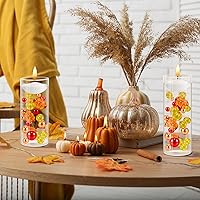 Vista 5 de MTLEE 2124 piezas de relleno de jarrón de Acción de Gracias de perlas sintéticas para relleno de jarrón con 8 velas blancas sin perfume, 2000