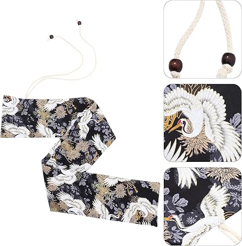 Miniatura 3 de EXCEART Bolsa de tela para flauta Bolsa de almacenamiento para flauta de estilo folclórico, bolsa tejida para flauta, contenedor de almacenamiento