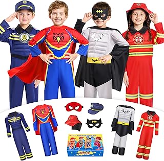 Jeowoqao Costumes for Kids Boys Dress up Clothes for Role Play, Boys Muscle Chest
