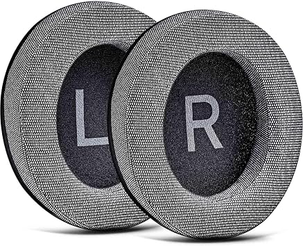 SHP9500 Replacement Ear Pads Compatible with SHP9500 Over-Ear Headphones by TRANSTEK I Memory Foam Ear Cushions Grey Fabric