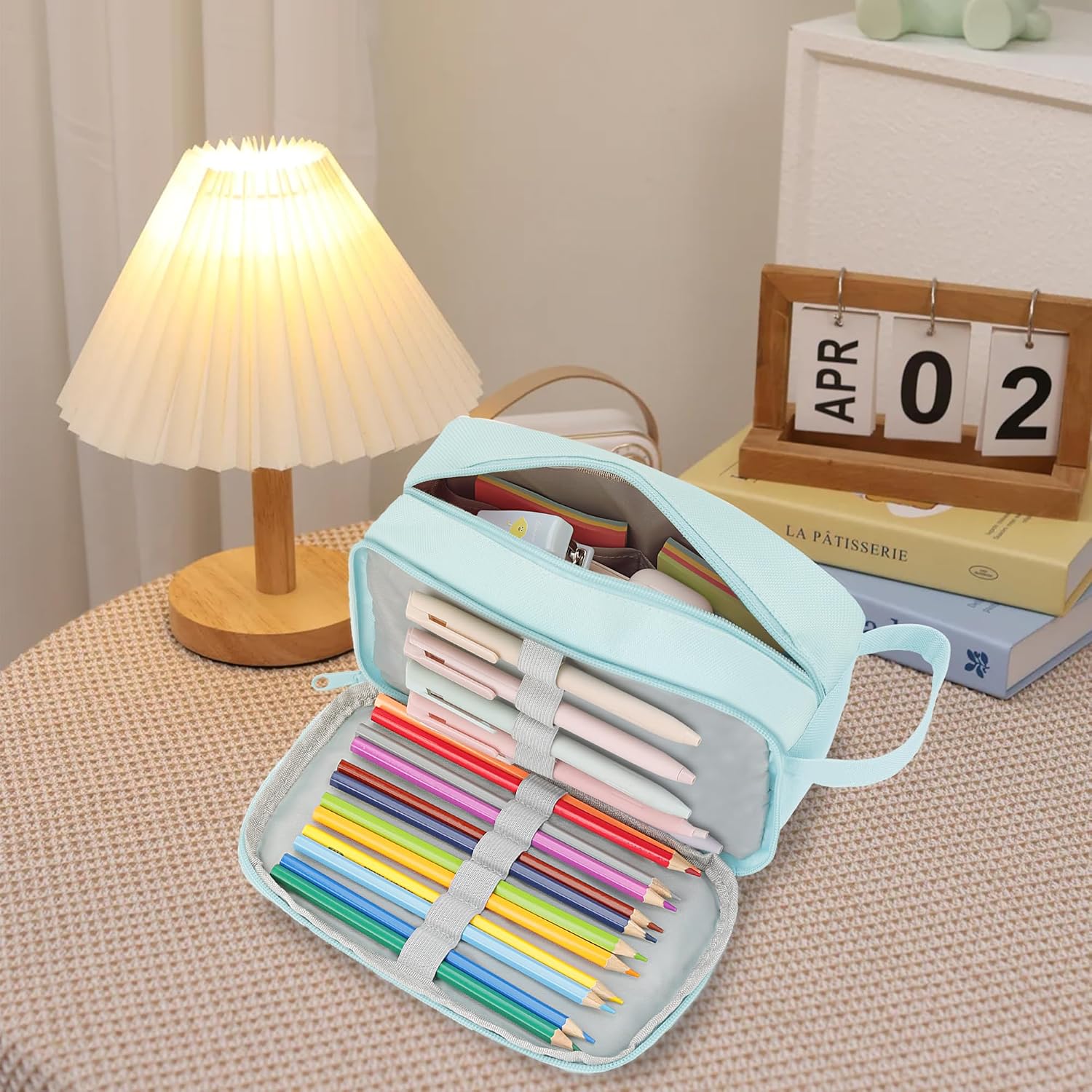 Yeplan Blue Cute Pencil Case | Large Capacity pencil pouch, pencil bag, Durable Light Weight Material, Stationery Storage and Organizer, Fits All Ages
