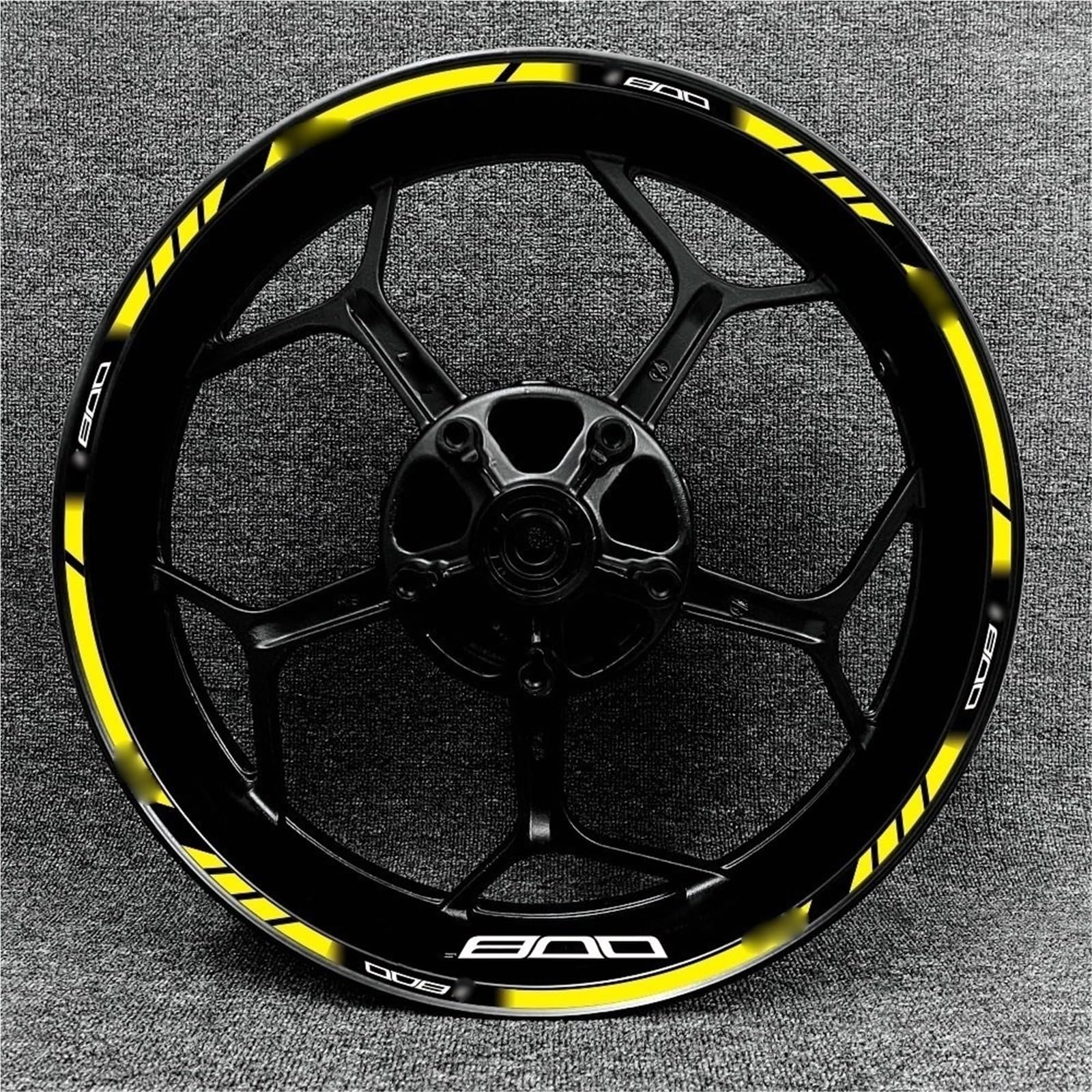 for Kawasaki Z800 Motorcycle Front and Rear Tire Waterproof Sticker Reflective Stripe Rim Set Decal Decorative(Color21)