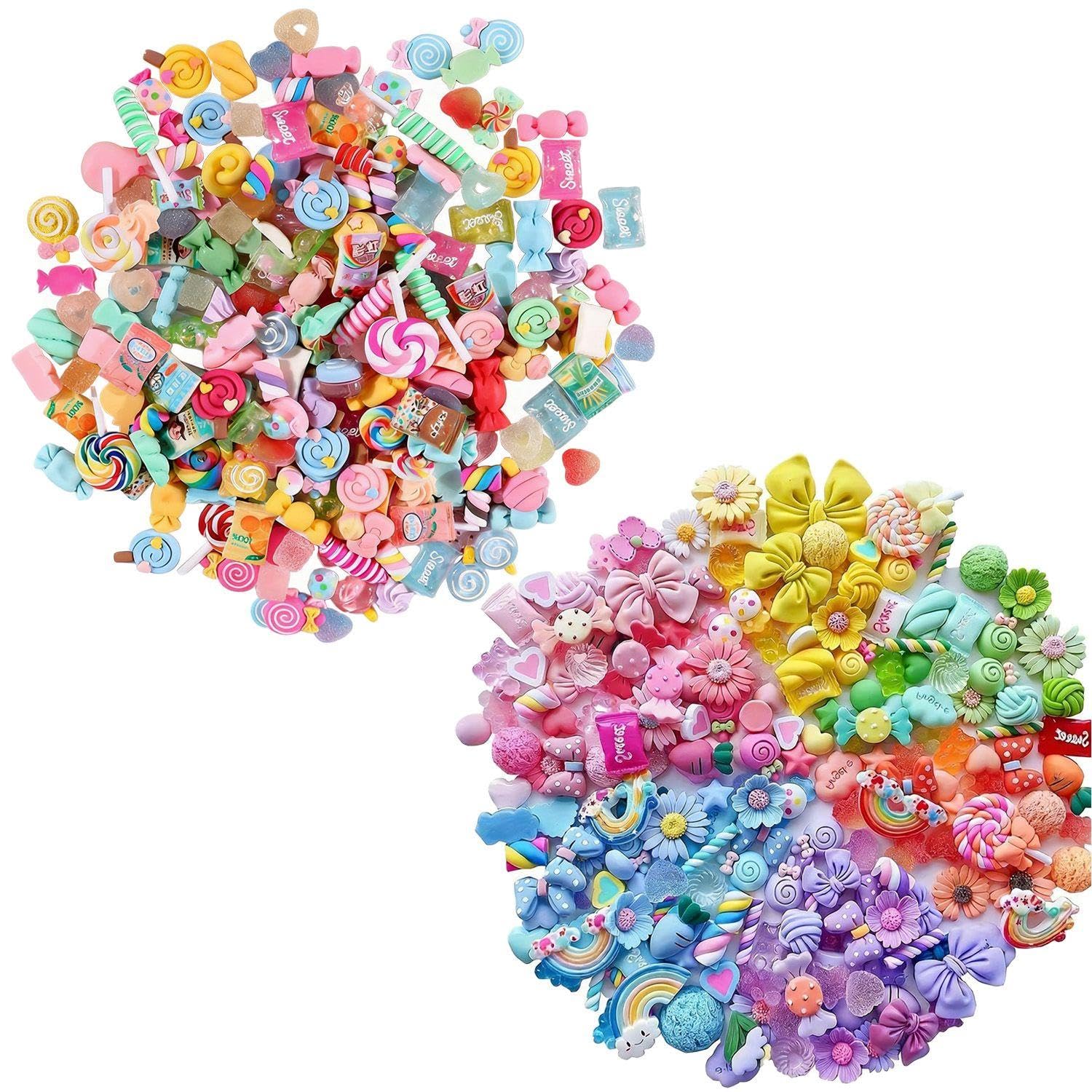 Ffdhwu Color 100 Pieces Of Resin Candy Decorations, Cute Candy Ornaments, Diy Handmade Materials, Suitable For Scrapbooks, Mobile Phone Cases, Hairpins.