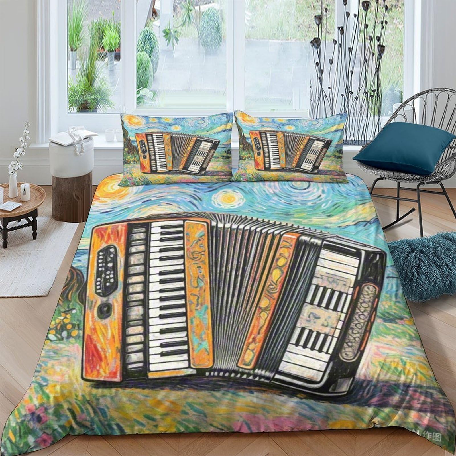 Housse de couette accordéon microfibre douce avec zip invisible pour grand lit enfant