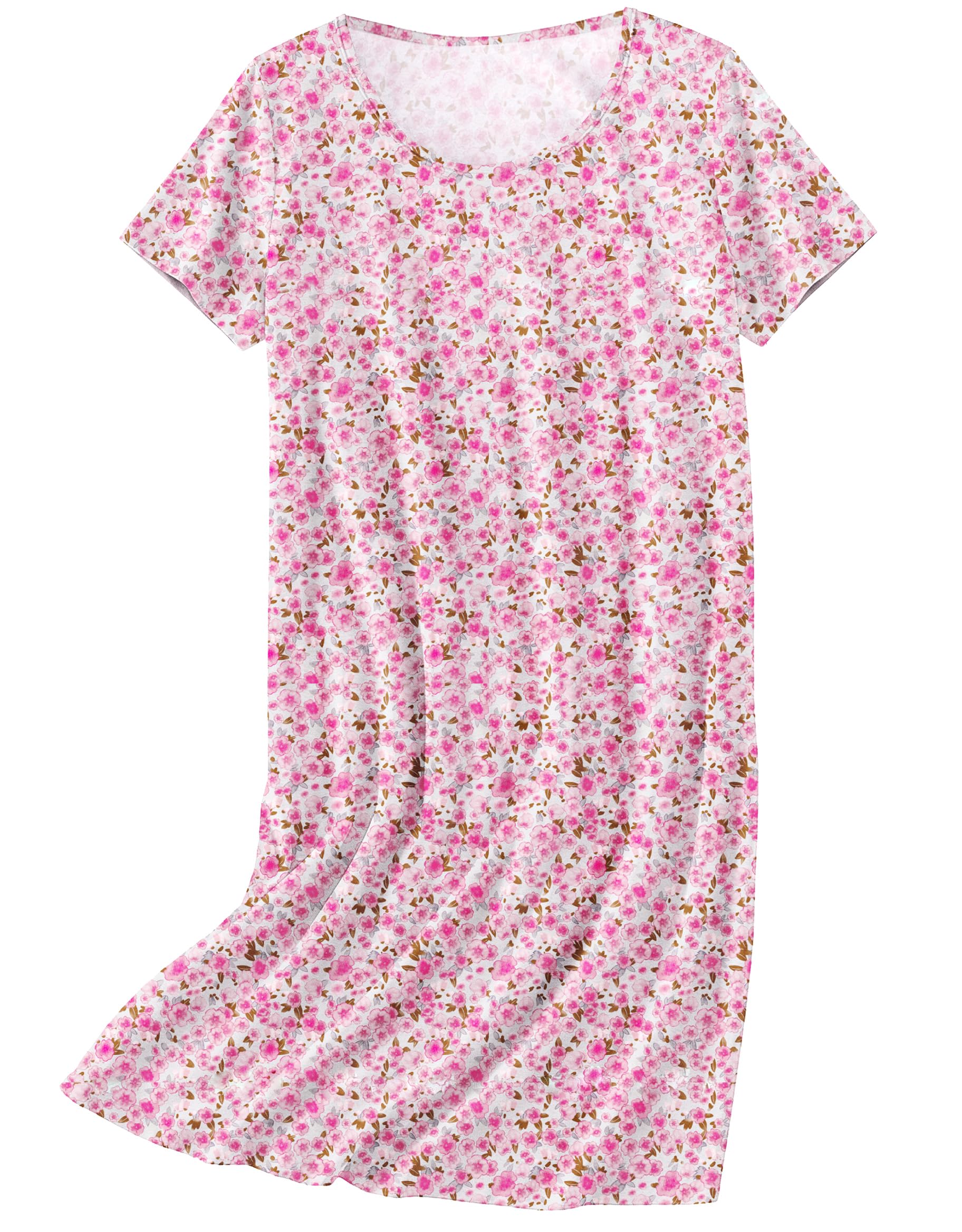Ekouaer Nightgowns for Women Cotton Sleepshirts Short Sleeve Nightshirt Tshirt Night Gown Casual Sleepdress Comfy Nightdress