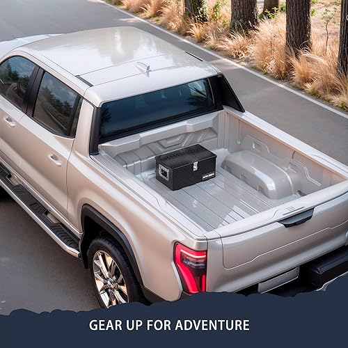 Miniatura 2 de ARKSEN - Caja de herramientas de placa de diamante de aluminio resistente de 20 pulgadas, para camioneta, caja de herramientas de remolque o casa