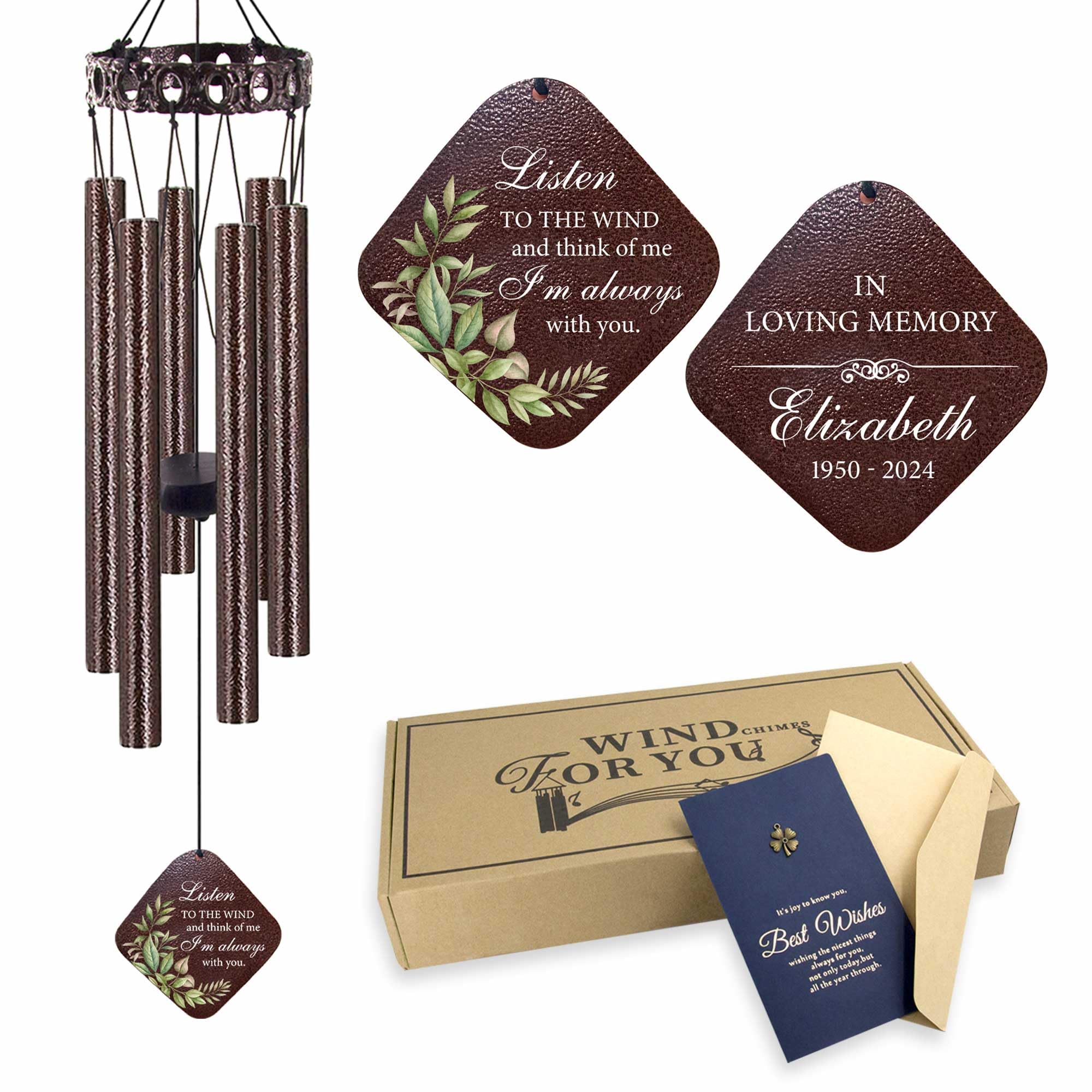 ASTARIN Personalized Memorial Wind Chimes, Customized Wind Chime for Loss of Loved One/Mother/Father, Wind Chimes for Outside Garden Decoration, Sympathy Gifts for Women/Man
