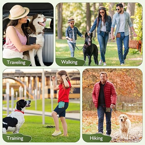 ETIAL Dog Treat Pouch,Portable Puppy Dog Training Treat Bag,Hand Free Dog Walking Bag,Auto Closing Pet Feed Snack Reward Pocket,Dog Food Dispenser for Pet Puppy Travel or Outdoor Use (Red)(Red)