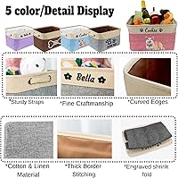 Vista 3 de xrlsg Cesta de almacenamiento personalizada de juguetes para perros, plegable con nombre de mascota, caja de almacenamiento rectangular